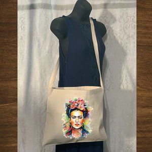Friday Cotton Canvas Crossbody Messenger Tote Bag with Long Strap